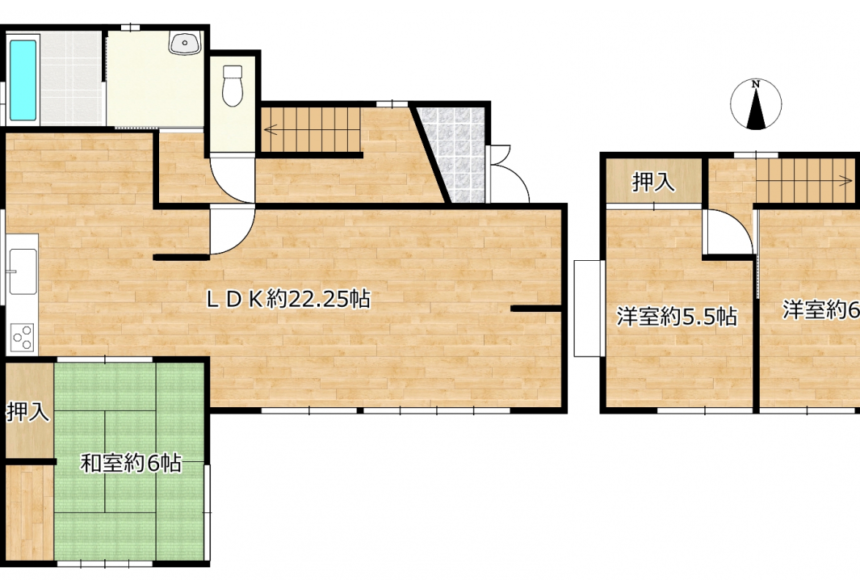 熊本市北区麻生田3丁目　2階建　3LDK