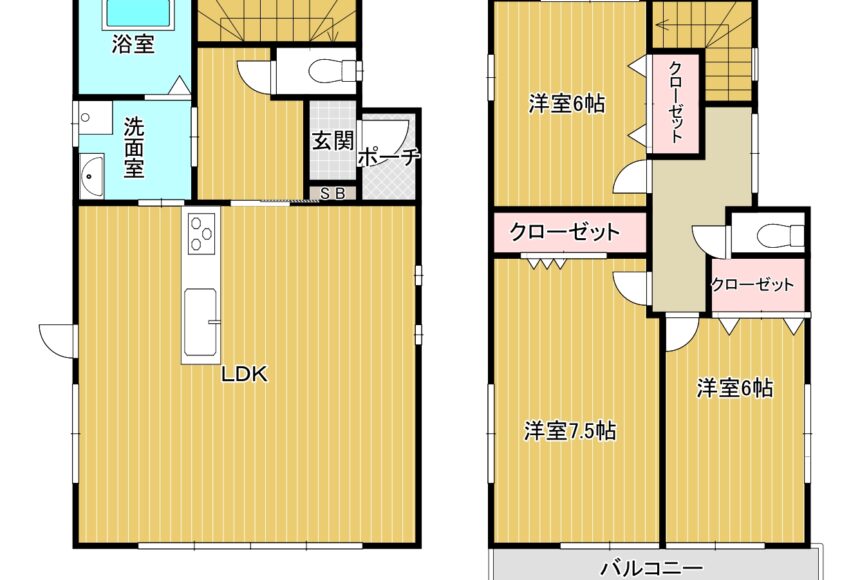 熊本市東区花立5丁目　再生住宅　2階建　3LDK