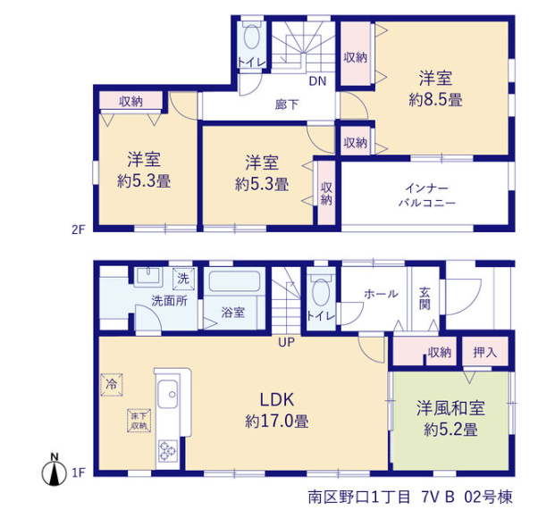 熊本市南区野口1丁目　 2号棟　2階建　4LDK