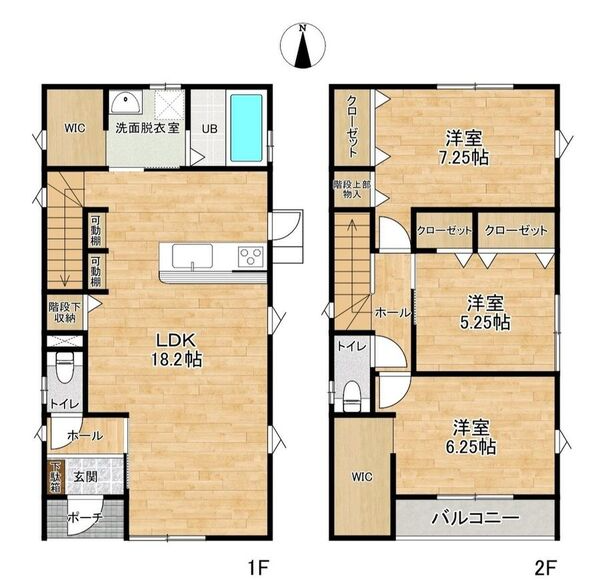 熊本市南区白藤1丁目　3号棟　2階建　3LDK